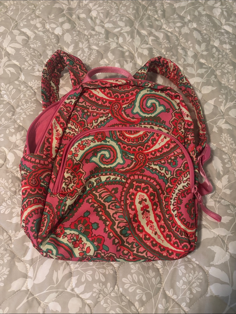 Vera Bradley Pink Paisley Pattern Womens Mini-Backpack